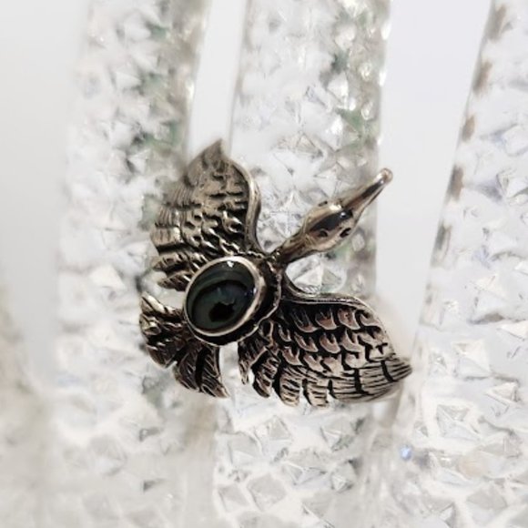 Sterling Silver Abalone Bird Ring Size 9.5 - Picture 1 of 3